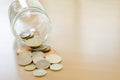 Savings Jar and British Coins Royalty Free Stock Photo
