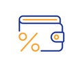 Savings tax line icon. Wallet money sign. Vector