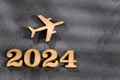 Savings for travel 2024 - Savings concept. Text space