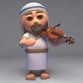 The saviour Jesus Christ son of God playing the violin, 3d illustration