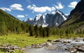 Savlo szavlo valley and rock face - altai Royalty Free Stock Photo