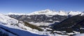 Savognin: snow-covered mountains and ski slopes Royalty Free Stock Photo