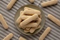 Savoiardi biscuits on a plate, top view Royalty Free Stock Photo