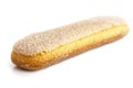 Savoiardi italian sponge biscuit isolated on white.