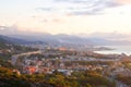 Sunset view of Savona Italy, seaport and comune in the northern Italian region of Liguria Royalty Free Stock Photo
