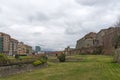 Savona, Italy. Panoramic view of the mighty walls of the Priamar fortress built in 1542 to defend access to the port.