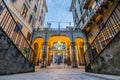 Savona`s urban architecture at dusk