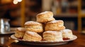 Savor the aroma of a stack of baked scones