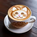 Whimsical Brew: Cappuccino\'s Purr-fect Harmony with Delightful Cat Latte Art