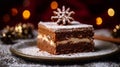 chocolate cake, Delicious tasty homemade cake wow background for Christmas