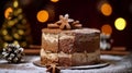 chocolate cake, Delicious tasty homemade cake wow background for Christmas