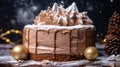 chocolate cake, Delicious tasty homemade cake wow background for Christmas