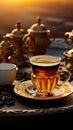 Savor the essence of Arabia with a robust cup of black coffee