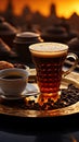 Savor the essence of Arabia with a robust cup of black coffee