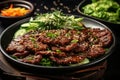 Savor the flavor. authentic south korean bulgogi, a marinated and grilled beef dish Royalty Free Stock Photo