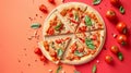 Savor the Flavor: Delightful Slices of Pizza on Vivid Color Background