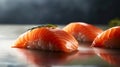 Savor the Flavor of Fresh Nigiri Sushi on a Light Background Food Photography. Generative AI