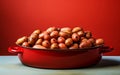 Savor the Flavor of Hickory Style Potatoes in a Red Pan, Generative by Ai