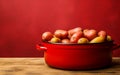 Savor the Flavor of Hickory Style Potatoes in a Red Pan, Generative by Ai