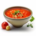 Savor the Flavor of Spain with a Delicious Gazpacho Soup in a Bowl . Royalty Free Stock Photo