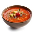 Savor the Flavor of Spain with a Delicious Gazpacho Soup in a Bowl . Royalty Free Stock Photo