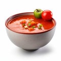 Savor the Flavor of Spain with a Delicious Gazpacho Soup in a Bowl . Royalty Free Stock Photo