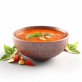 Savor the Flavor of Spain with a Delicious Gazpacho Soup in a Bowl . Royalty Free Stock Photo