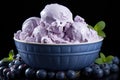 Savor the flavor: studio shot of blueberry ice cream