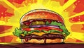 Savor the Flavor Vibrant Pop Art Burger Bonanza