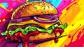 Savor the Flavor Vibrant Pop Art Burger Bonanza