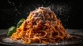 Savor the Flavors of Italy Exquisite Tagliatelle al ragÃÂ¹ alla Bolognese dish food photography. Generative AI