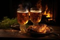 Savor the Grill: Savor the essence of the grill with expertly prepared chicken wings and a glass of chilled beer, an