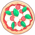 Savor the Margherita: Hand-Drawn Pizza Artwork