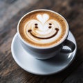 Smile in a Cup: Whimsical Latte Art Brings Cheerful Cappuccino