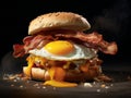 Savor the Morning: Hearty Bacon, Egg, and Cheese Breakfast Sandwich Masterpiece