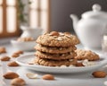 Almond Oatmeal Cookies Photography - Generative AI