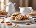 Almond Oatmeal Cookies Photography - Generative AI