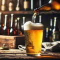 Savor the refreshing allure of a cold glass of beer, perfect for summer Royalty Free Stock Photo