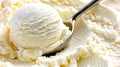 Savor the rich flavor and creamy texture of a classic vanilla ice cream scoop, a delightful treat