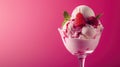 Savor the sophistication of ice cream presented in a stylish glass, the epitome of dessert elegance, Ai Generated