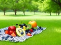 Savor the Summer: Juicy Fruits on the Sun-Kissed Grass