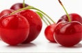 Savor the sweetness of cherries, cut out isolated on white background