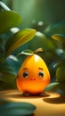 3D mango fruit cartoon character illustration ai generated