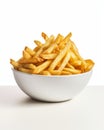 Indulge in the Crispy Delight: Gourmet French Fries Served in a Stylish White Bowl!