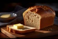 Savoring the Delight of Buttered Bread. created with Generative AI