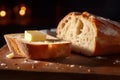 Savoring the Delight of Buttered Bread. created with Generative AI