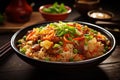 Savoring flavors Asian dish features rice, stir fried vegetables for dinner