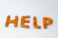 Savory biscuits letters Help Royalty Free Stock Photo