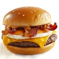 Savory Burger Delight: Egg and Bacon Bliss.