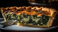 A savory and buttery spinach quiche with a flaky crust created with Generative AI